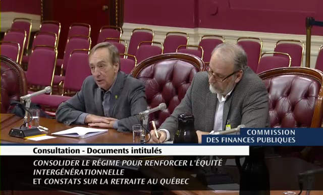 François Vaudreuil et Normand Pépin devant la Commission des finances publiques