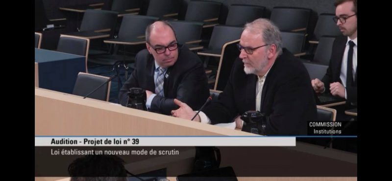 Luc Vachon et Normand Pépin en commission parlementaire